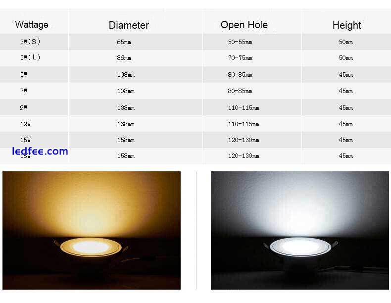 Dimmable LED Recessed Celling Down Light 3W 5W 7W 9W 12W 15W 18W Spot Lighting   1 