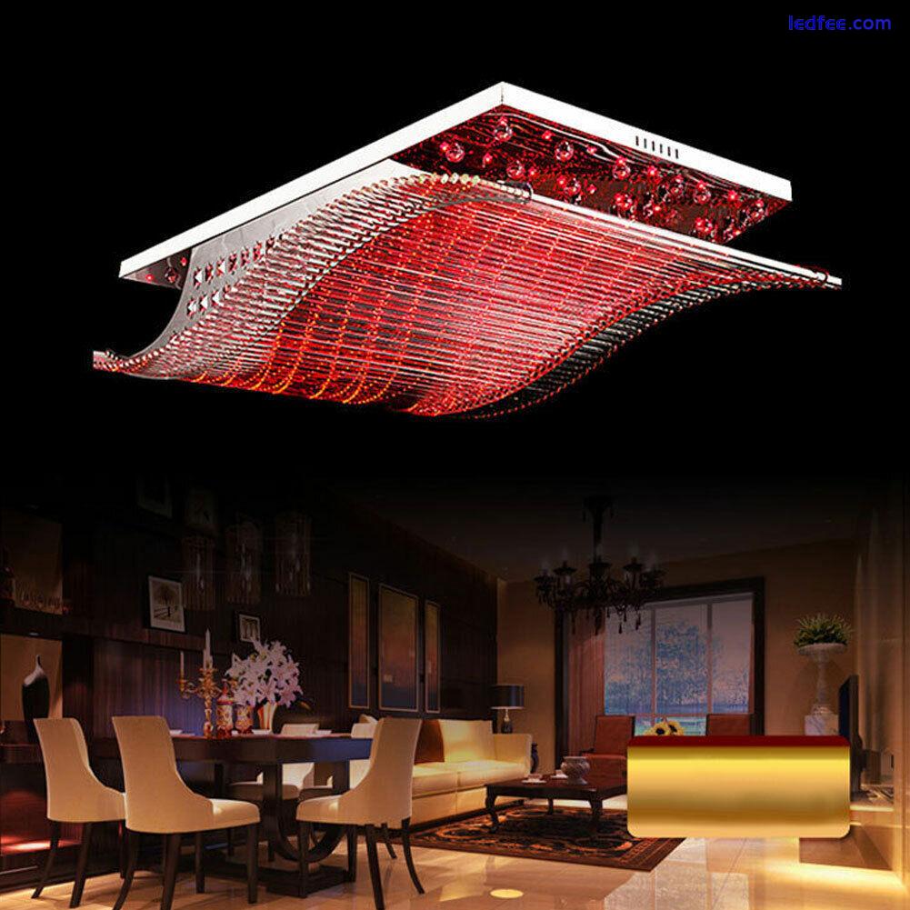 7-Color K9 Crystal Ceiling Light LED Chandelier Remote Control Pendant Lighting 2 