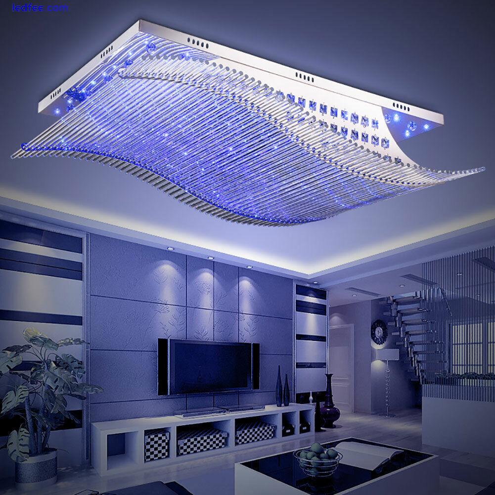 7-Color K9 Crystal Ceiling Light LED Chandelier Remote Control Pendant Lighting 5 