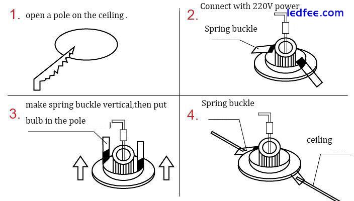 3W Dimmable LED Recessed Ceiling Downlight Lamp Spotlight with Driver 110V 220V 2 