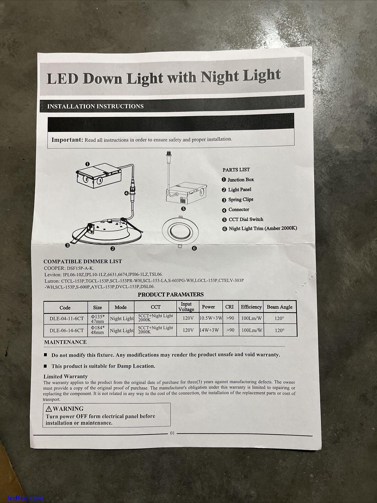 Cooper 12 Pack 6 Inch LED Recessed Down Light with Night Light 2000K 1 