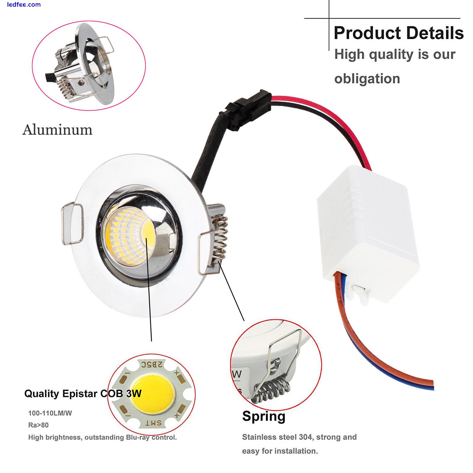 Dimmable Mini 3W LED Recessed Ceiling Down Light Spotlight Bulbs AC 220V +Driver 2 