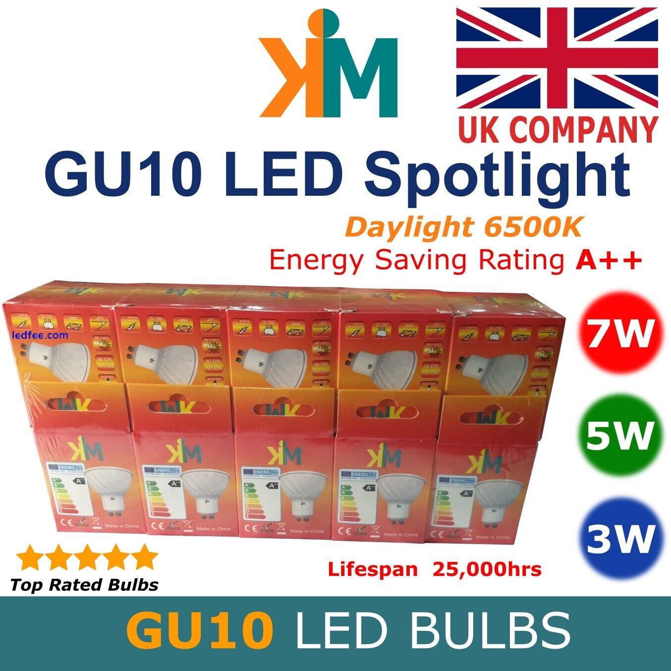 7W 5W 3W GU10 LED Bulbs GU10 LED Lights Downlights Energy A++ Daylight 6500K 3 