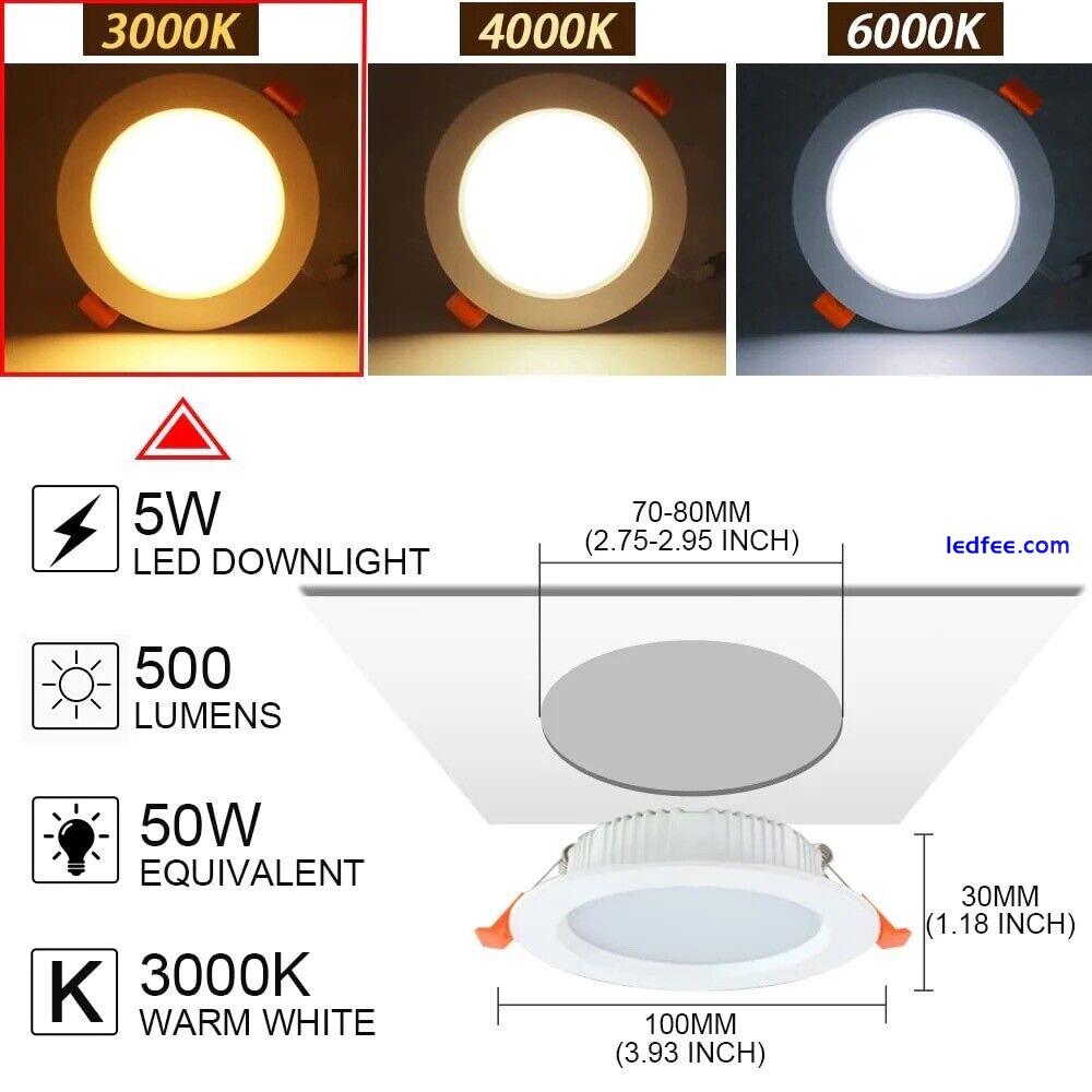 LED Downlights Recessed Ceiling Light Spotlights Grey 5W 5 Pack 3000K 500lm 0 