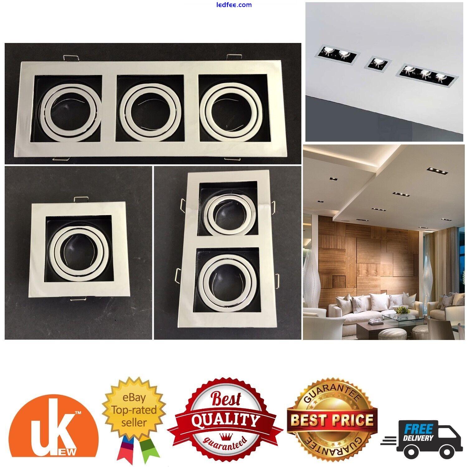 LED Recessed Ceiling Downlights GU10 Tilt Single/Double/Triple Square Spotlights 5 