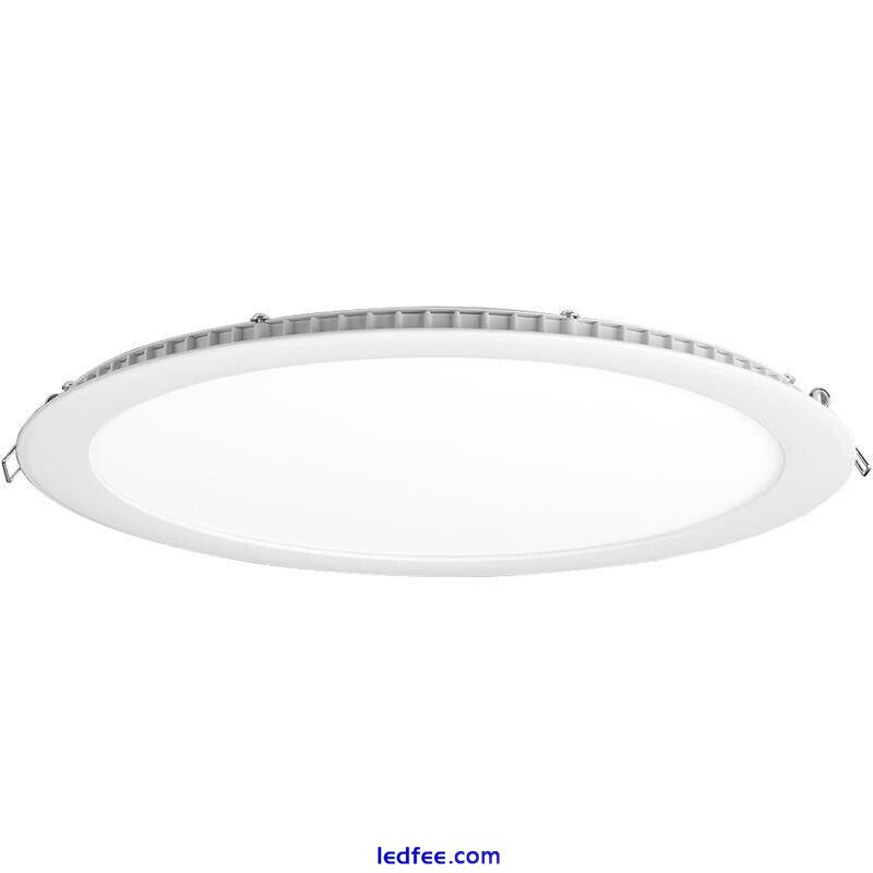 10x Round Panel Down Light LED Slim Shallow Thin 24w Aurora 6500k Cool Ceiling 1 