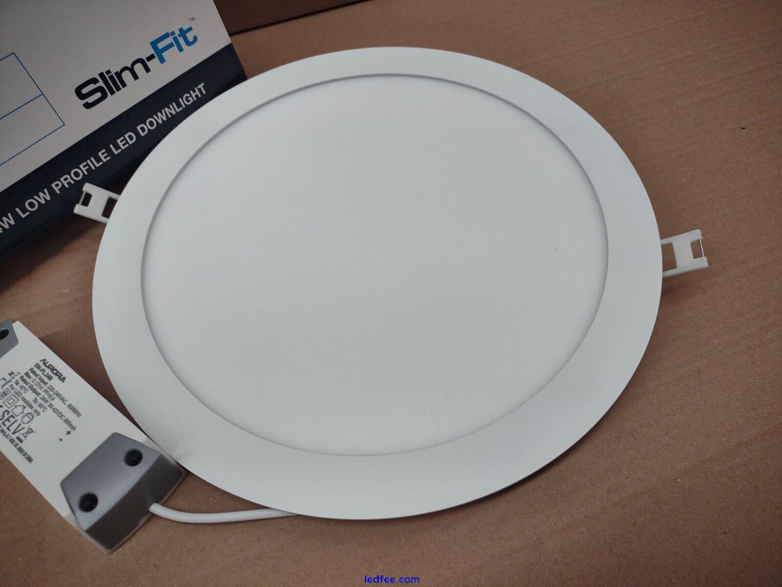 10x Round Panel Down Light LED Slim Shallow Thin 24w Aurora 6500k Cool Ceiling 4 