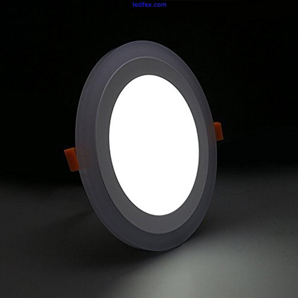 LED RECESSED FLUSH MOUNT BLUE EDGE LIT PANEL LIGHT ROUND/SQUARE DOWNLIGHT 1 