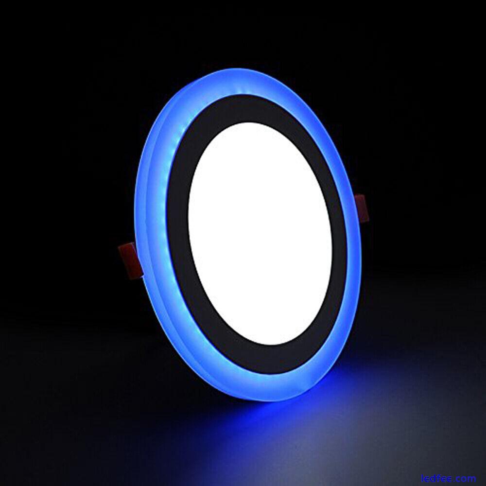 LED RECESSED FLUSH MOUNT BLUE EDGE LIT PANEL LIGHT ROUND/SQUARE DOWNLIGHT 0 