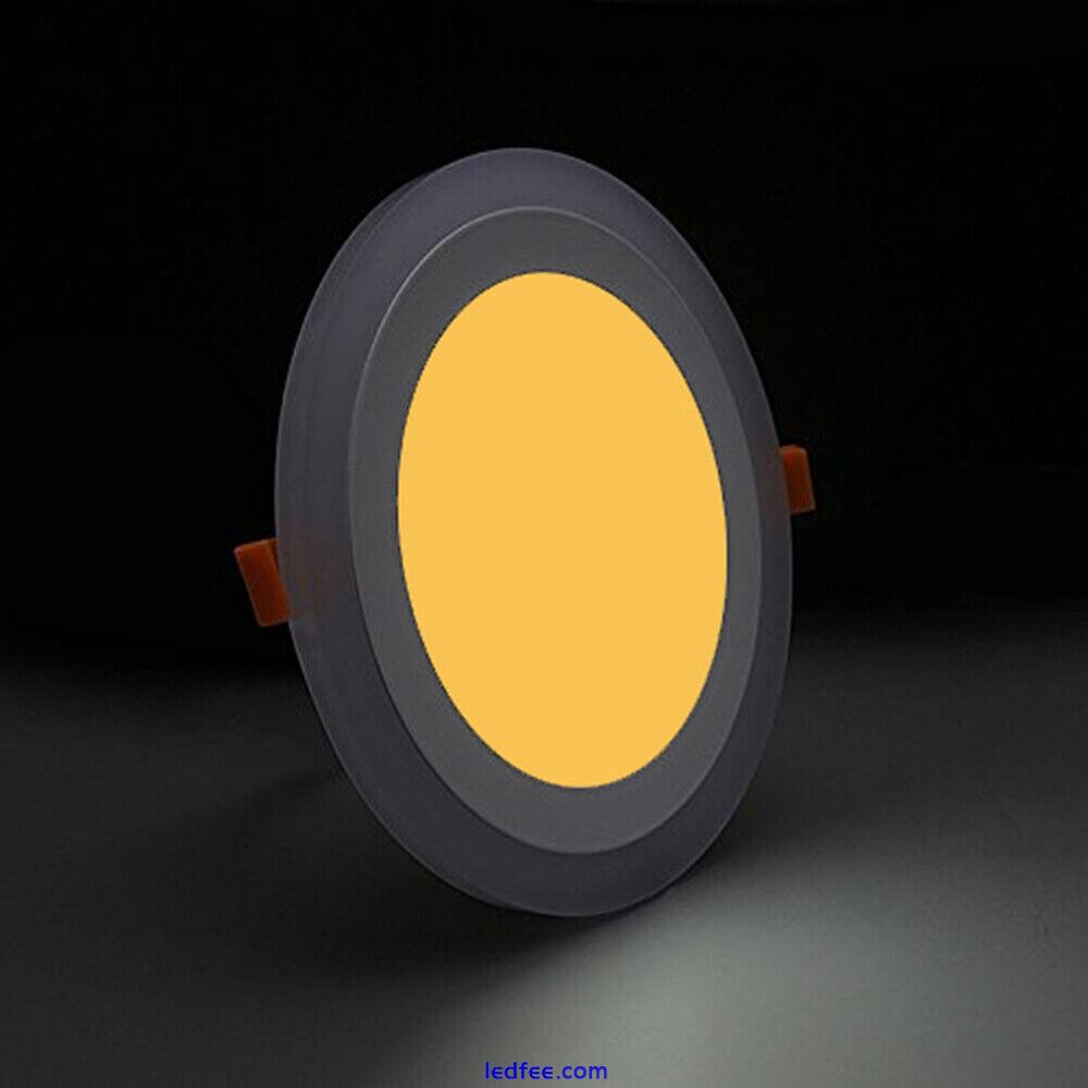 LED RECESSED FLUSH MOUNT BLUE EDGE LIT PANEL LIGHT ROUND/SQUARE DOWNLIGHT 3 