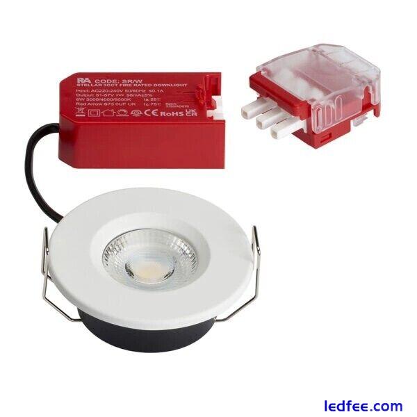 Red Arrow Stellar 6W IP65 LED Fire Rated Downlights CCT 3000K 4000K 6000K 0 