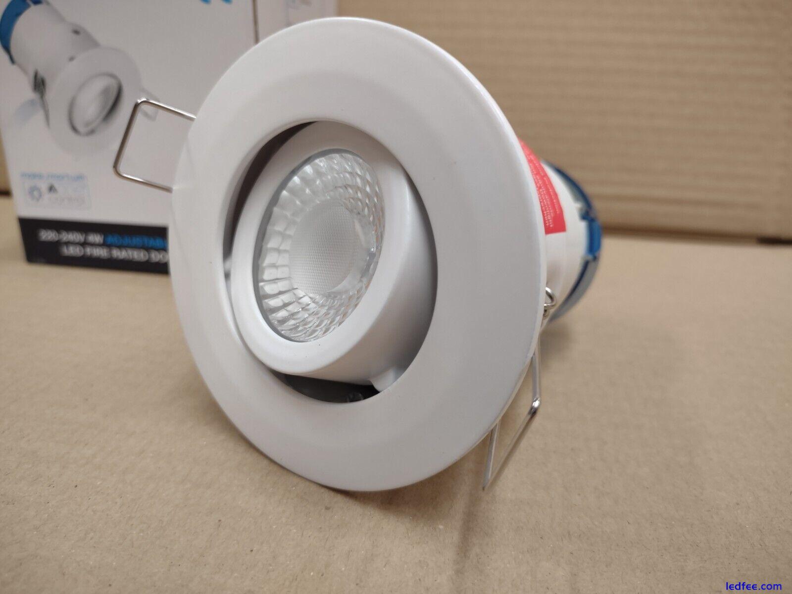 7x Downlight LED Fire Rated 3000k Warm White Aurora 4w White Recessed Spot 3 