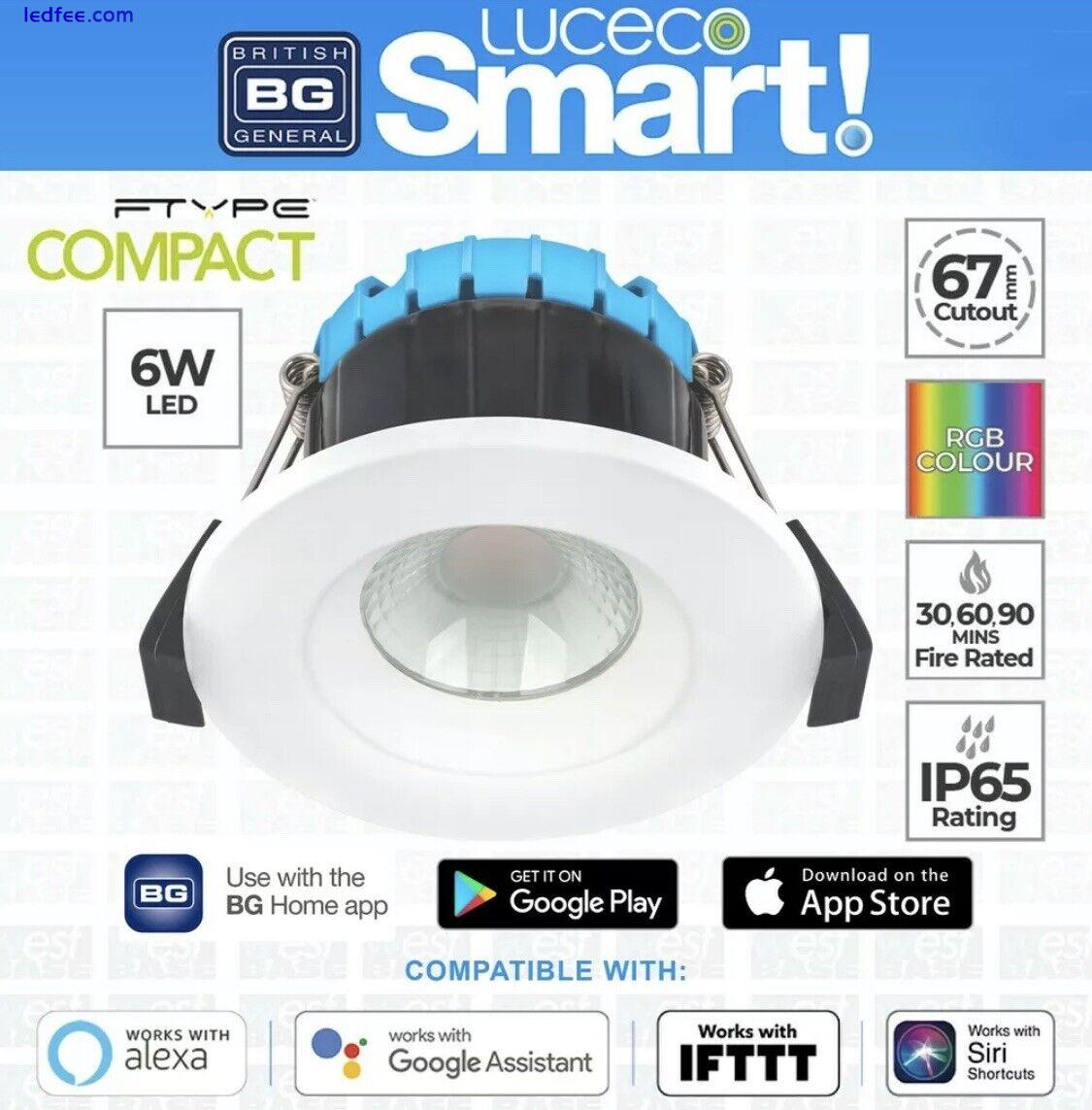 4x Smart  LED Downlight FType Compact Regressed 6W Ceiling RGB IP65 App Control 0 