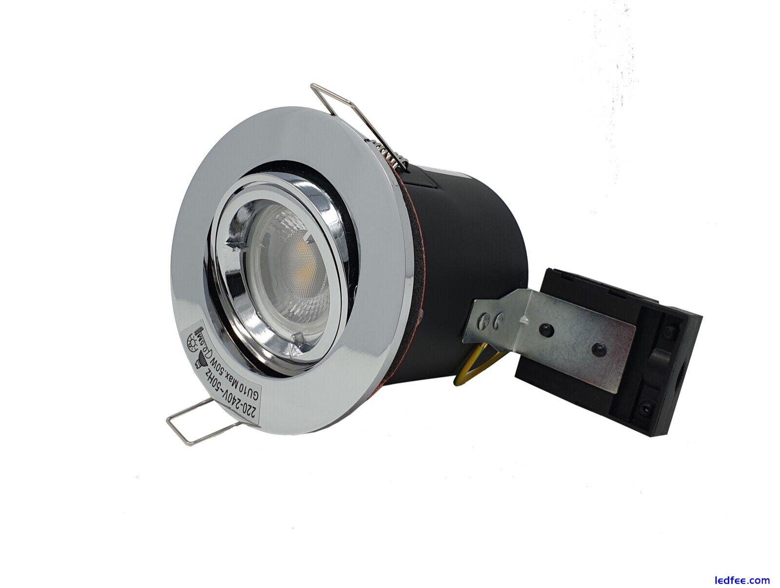 Fire Rated Recessed Downlight GU10 LED Tilt/Fixed Round Dimmable Spotlights 3 