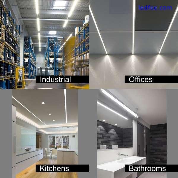 LED Batten Slimline Tube Light 2FT 3FT 4FT 5FT 6FT Wall/Ceiling Morris 4000k 2 