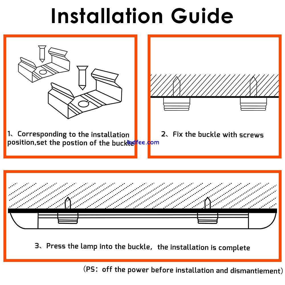 LED Strip Batten Low Profile Ceiling Tube Light 6500K 54W 2FT 3FT 4FT 5FT 6FT 3 