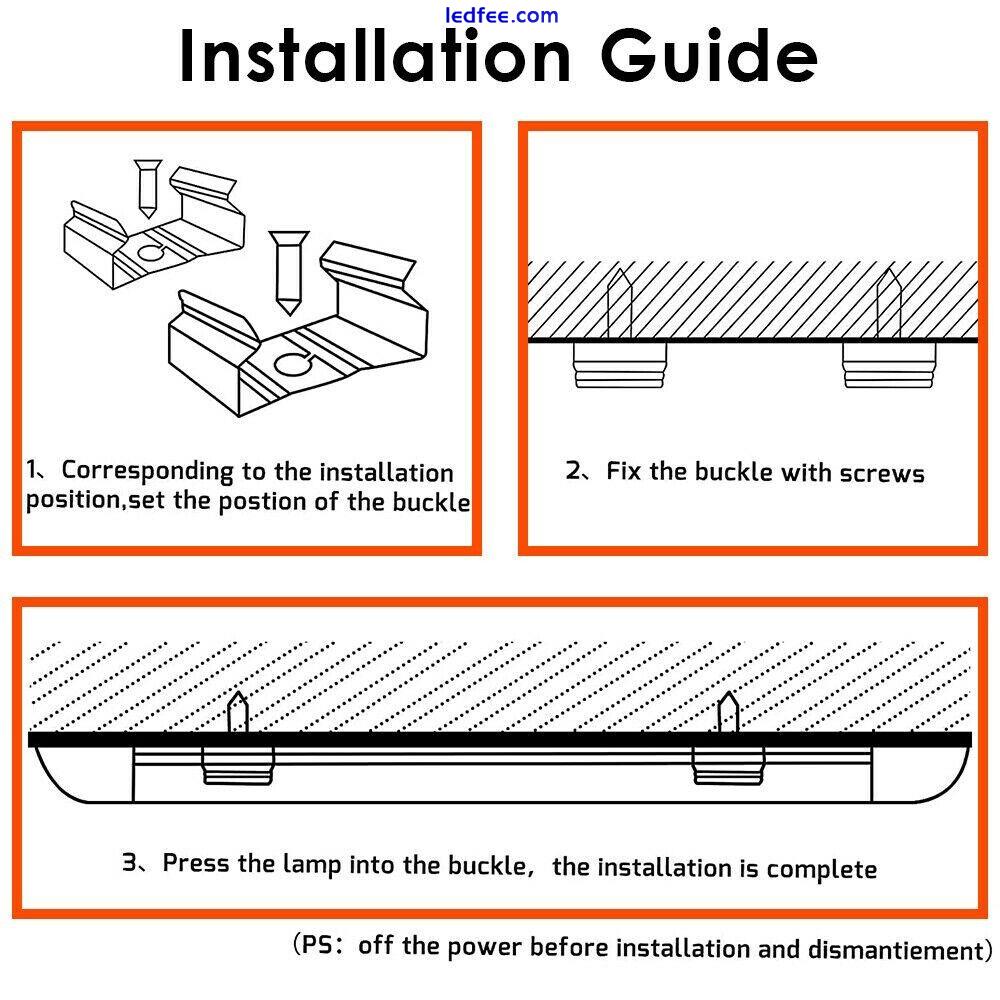 LED Strip Light Led Batten Low Profile Ceiling Tube Light 36W 6500K 120cm 4FT 3 