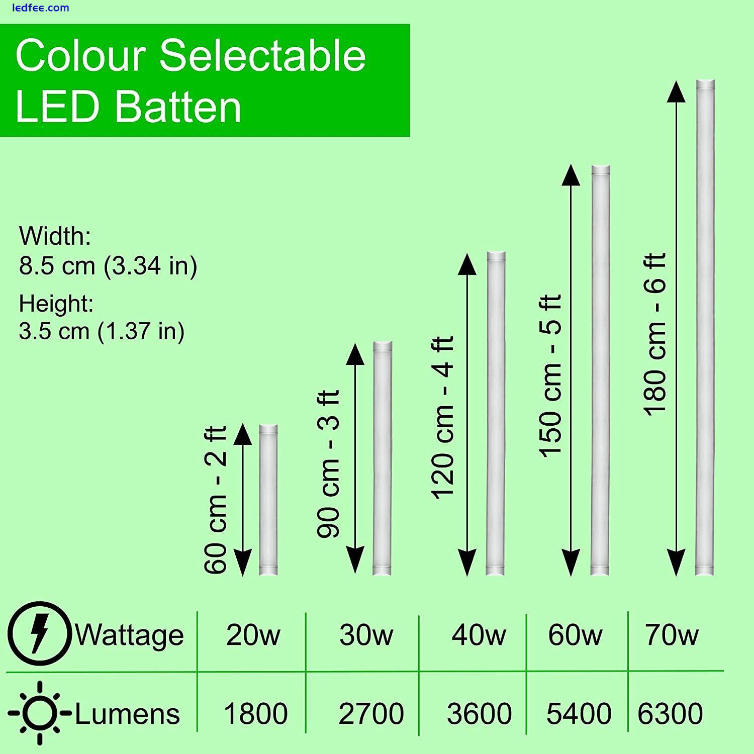 LED Batten Light Colour Changeable 3 in 1 Kitchen Light Office Light Tube Light 3 