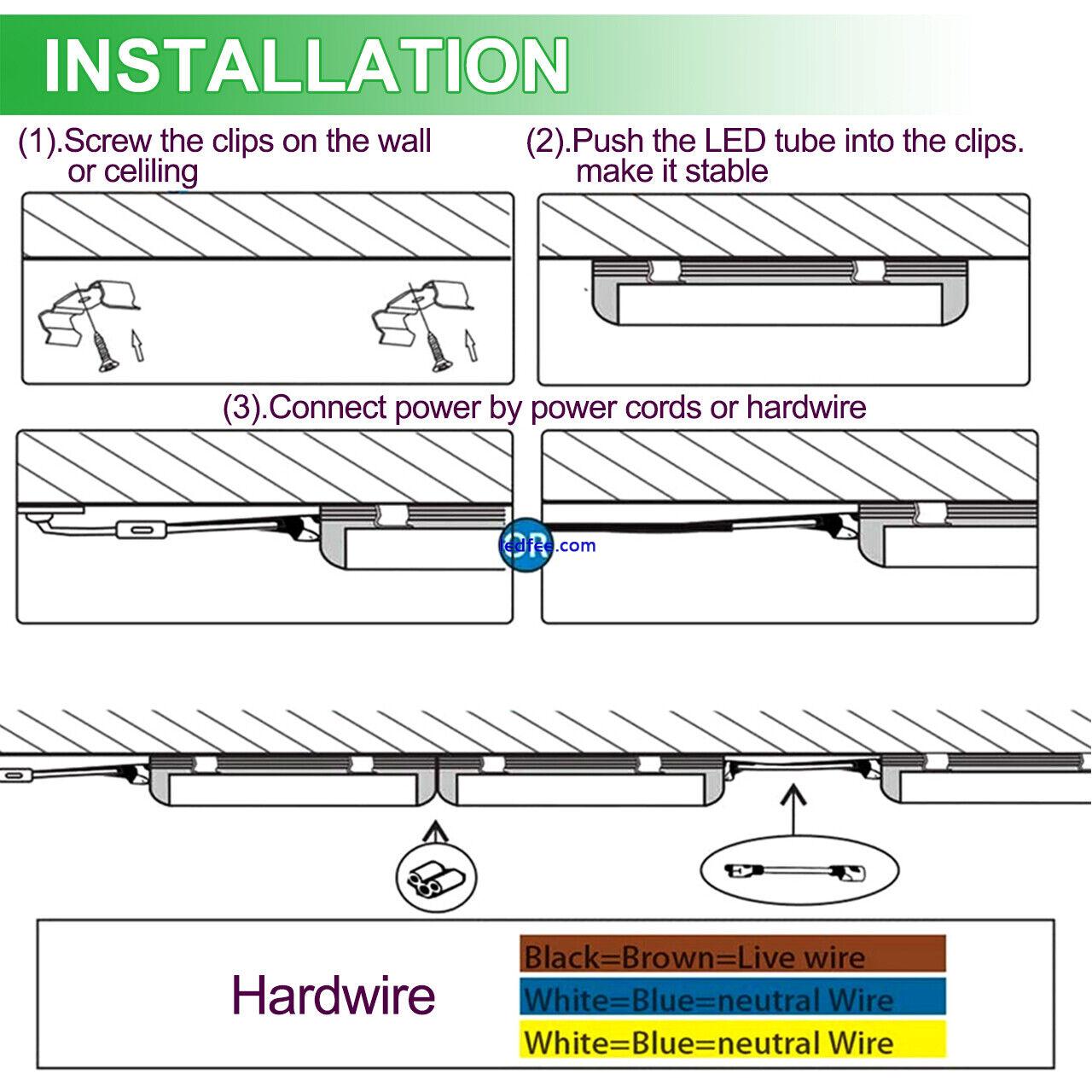 5FT T8 Integrated Led Shop Lights 48W 6000K COOLER/ FREEZER Tube Clear 5 