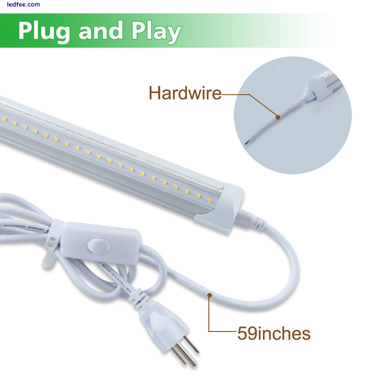 5FT T8 Integrated Led Shop Lights 48W 6000K COOLER/ FREEZER Tube Clear 2 