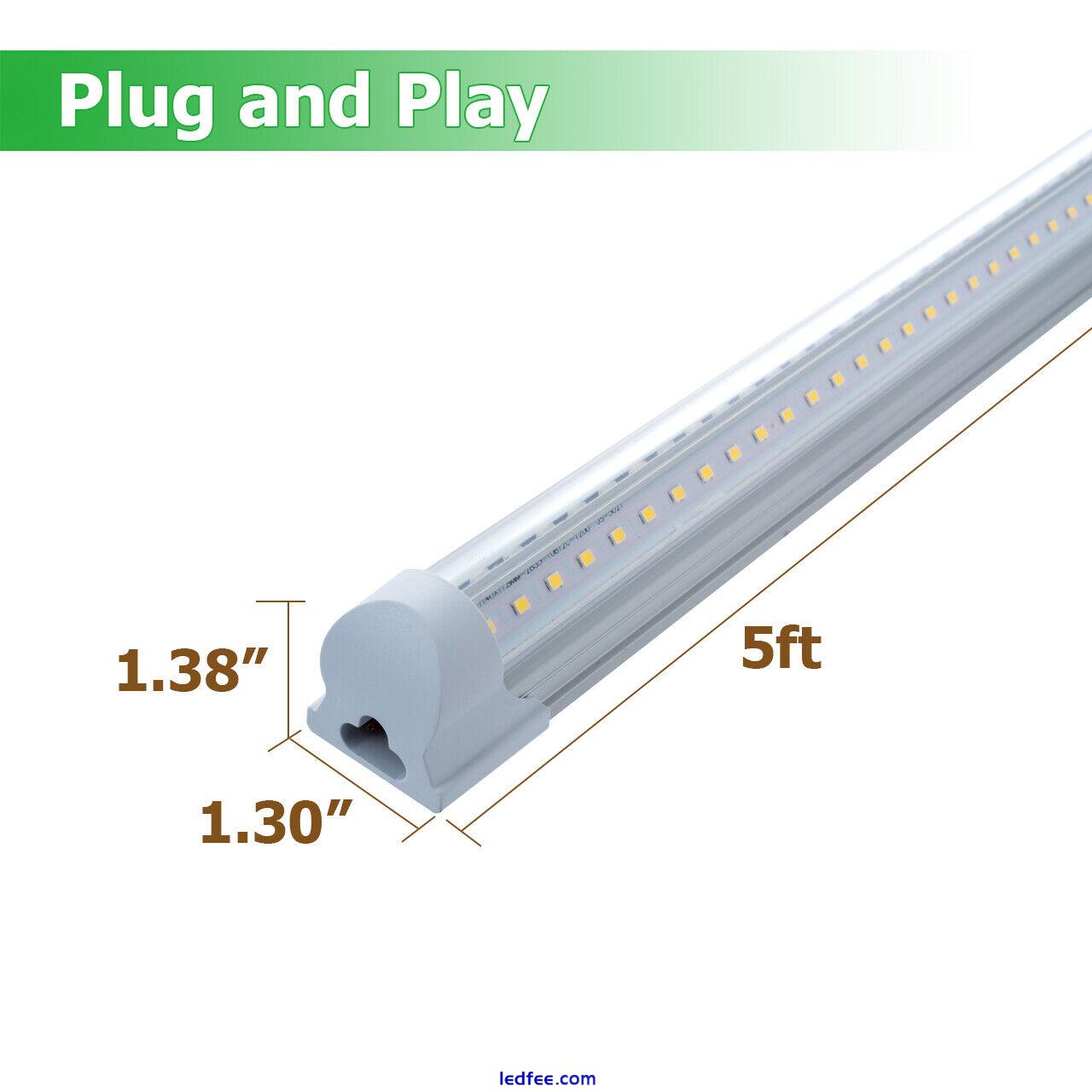 5FT T8 Integrated Led Shop Lights 48W 6000K COOLER/ FREEZER Tube Clear 3 