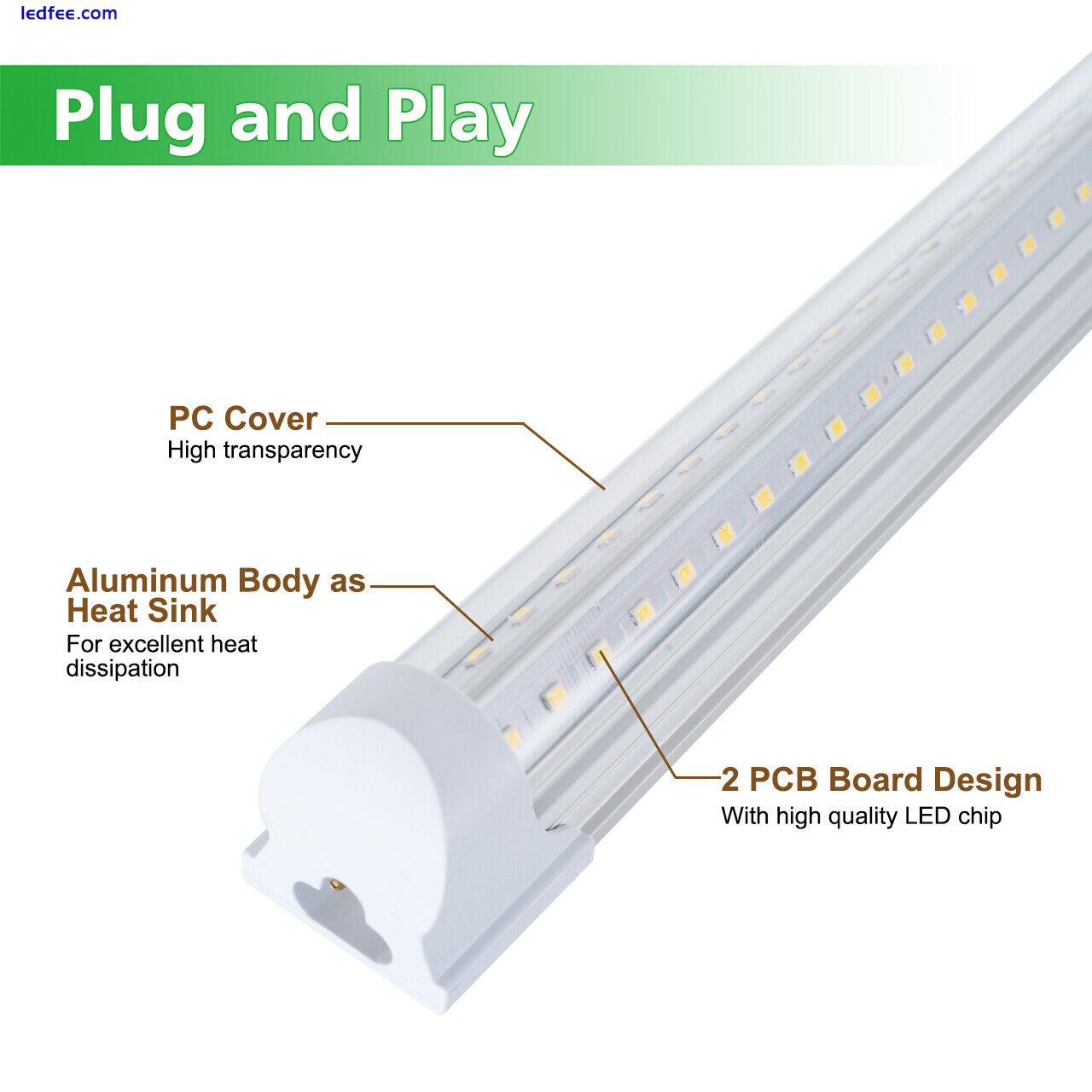 5FT T8 Integrated Led Shop Lights 48W 6000K COOLER/ FREEZER Tube Clear 4 