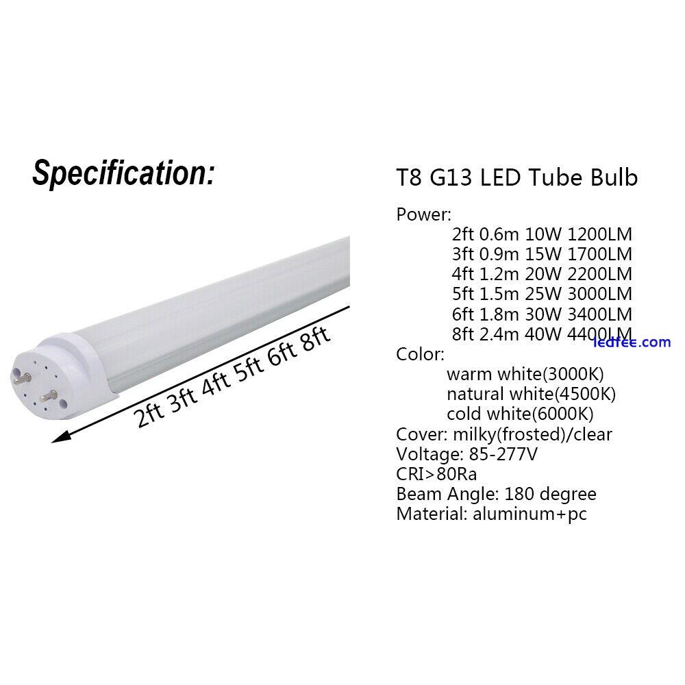 2-50/pack LED Tube Bulb G13 T8 Bar Lamp Retrofit Fluorescent Light 85V-277V 110V 0 