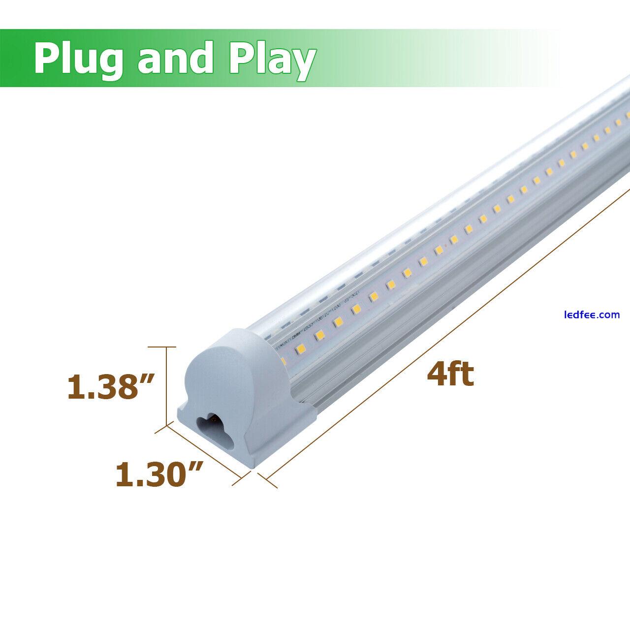 4FT 12 Pack LED Shop Light T8 Linkable Ceiling Tube Fixture 40W Daylight Clear 4 