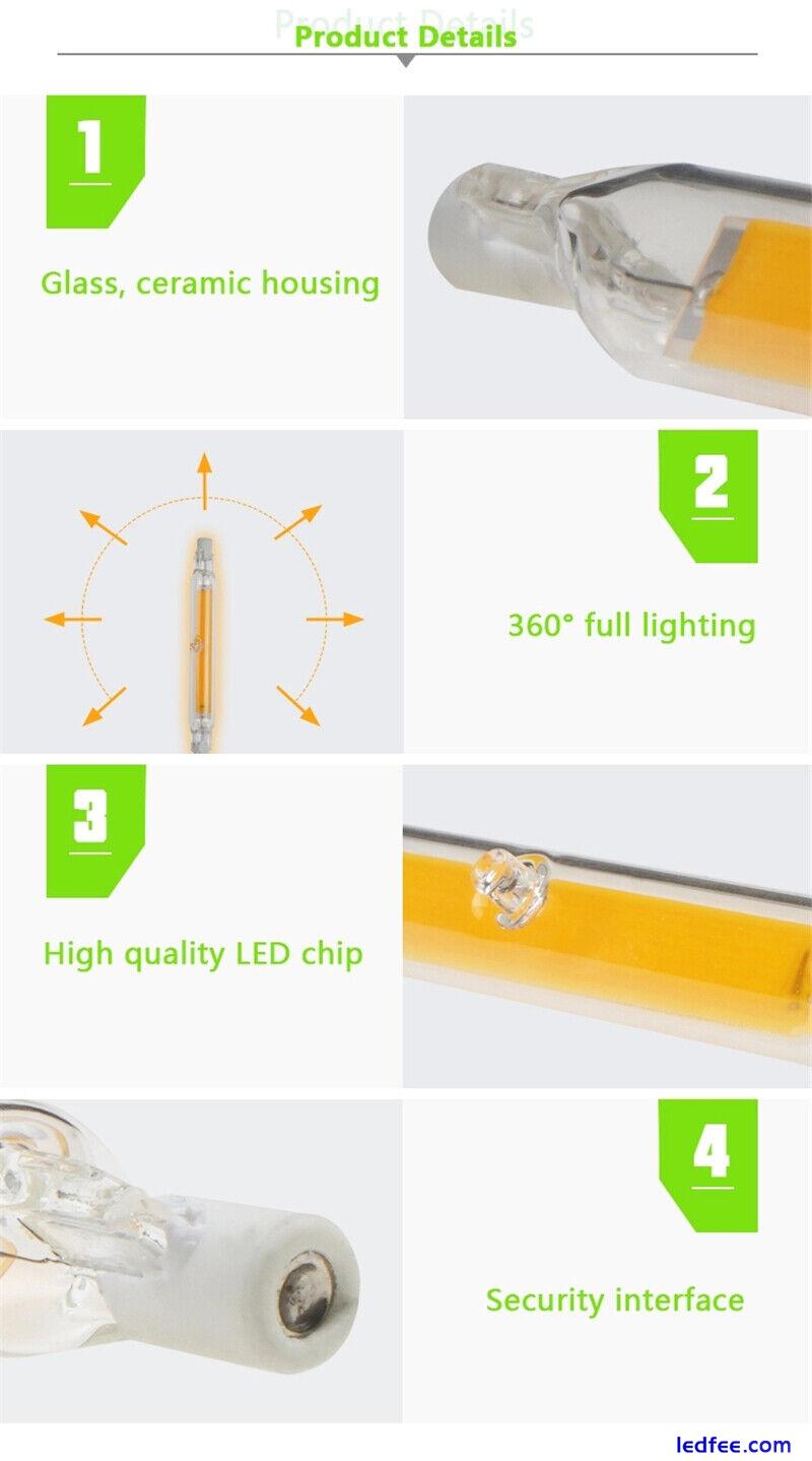 Colourful Dimmable R7s 10W 20W 78 118mm LED COB Floodlight Light Bulb Glass Lamp 3 