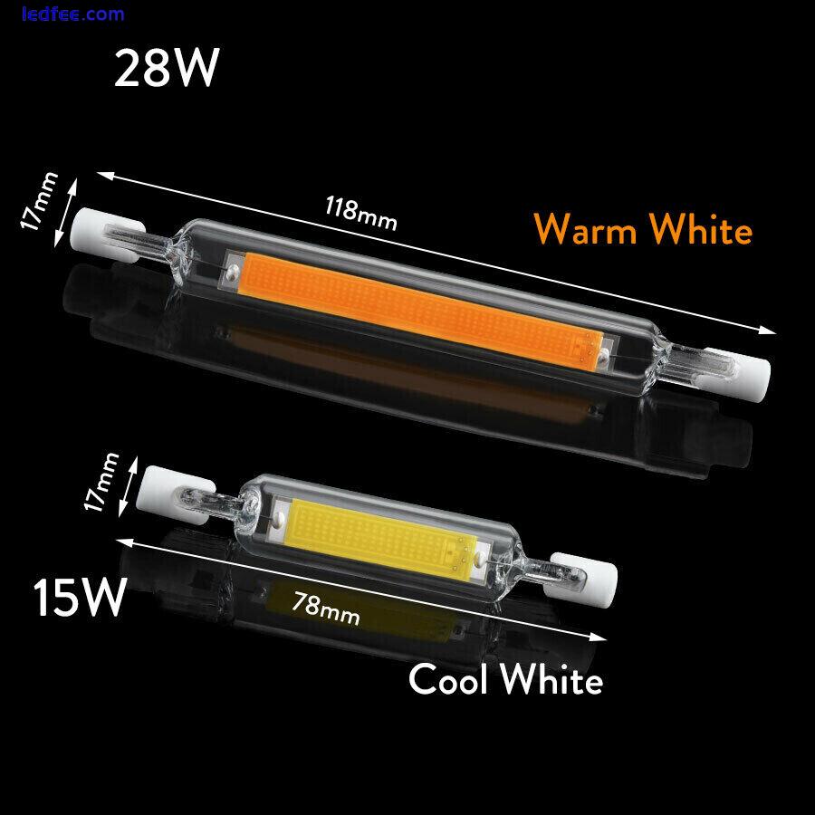 Dimmable R7S LED Glass Tube Light Ceramic COB Bulbs 7W 15W 28W 78mm 118mm Lamps 4 