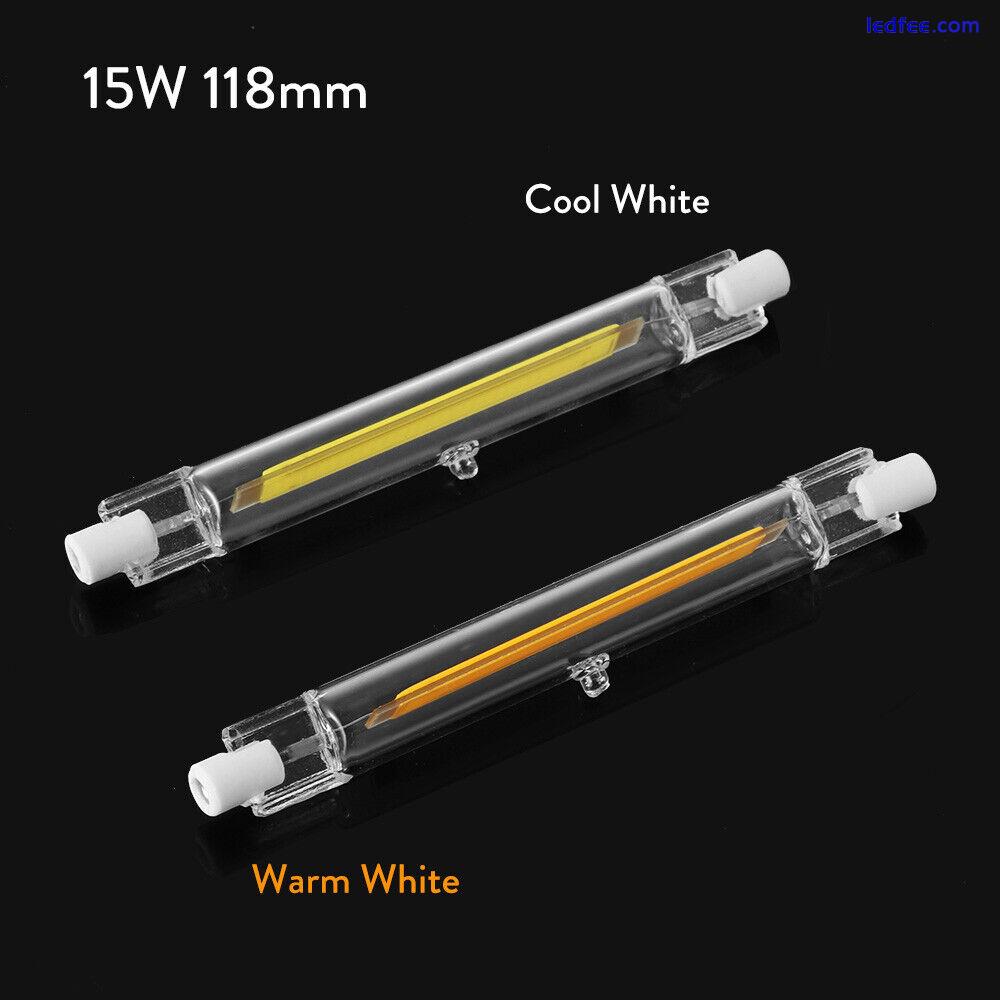 Dimmable R7S LED Glass Tube Light Ceramic COB Bulbs 7W 15W 28W 78mm 118mm Lamps 3 