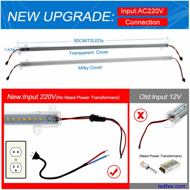 5pcs LED Bar Light AC220V 50cm 72LEDs 2835 LED Rigid Strip LED Fluorescent Tubes 1 