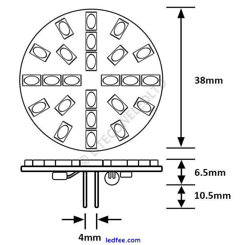 G4 24SMD 12v 24v (10-30v) DC 4.2W Back Pin Warm White LED Bulb Caravan Boat 0837 1 