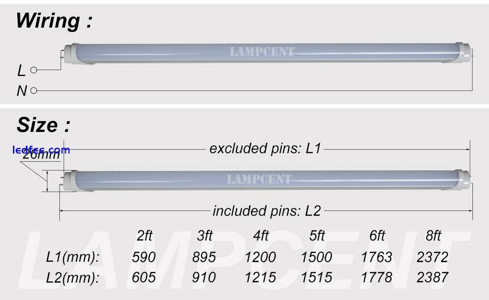 40/Pack T8 4FT LED Tube Light Bulb 20W 24W G13 4 Foot LED Shop Light 4000K~6500K 2 