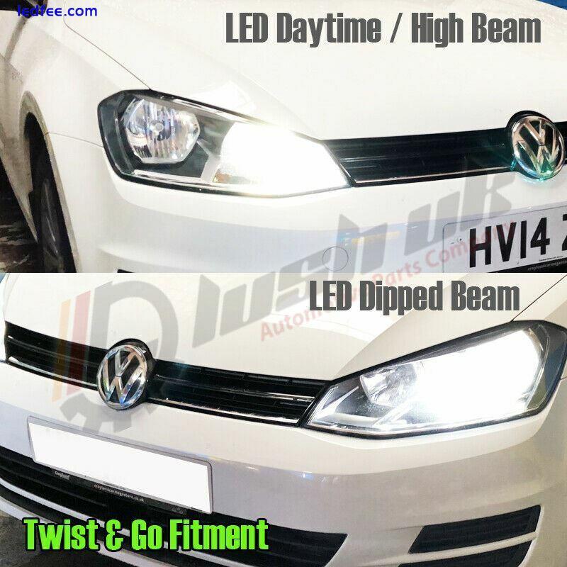 VW GOLF MK7 LED HEADLIGHT KIT PACKAGE DRL SUPER HIGH BEAM FLASH H15 H7 2 