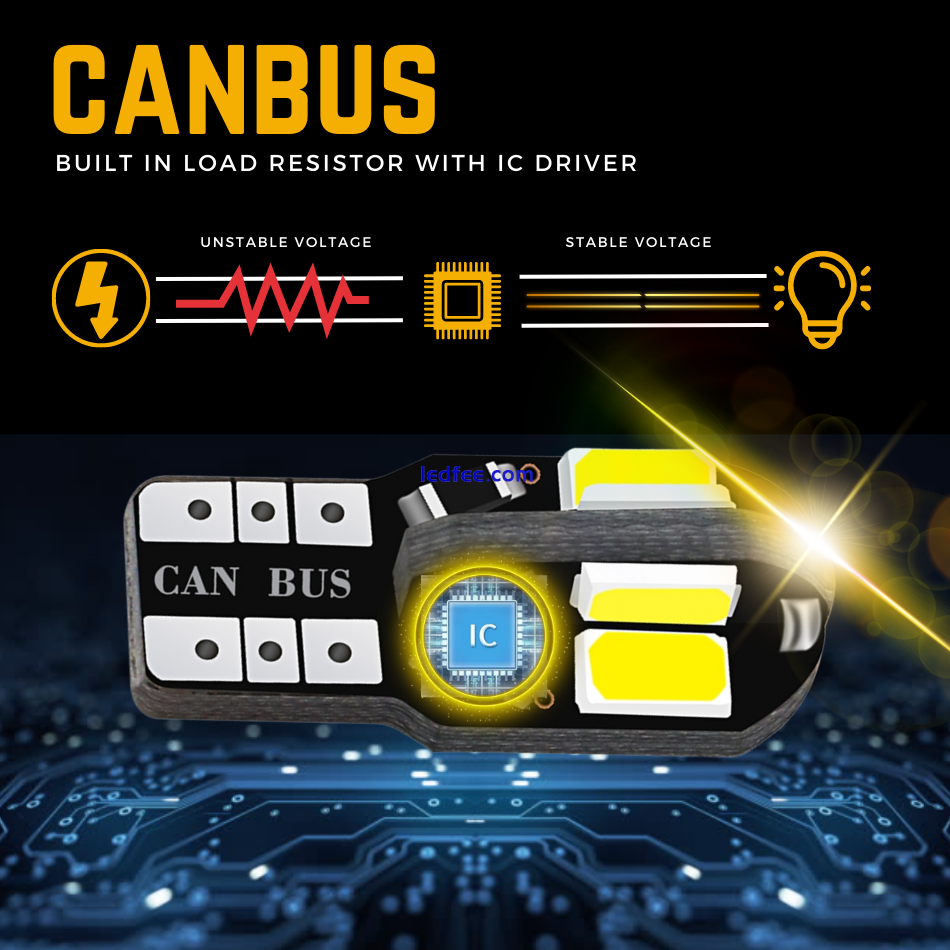 10pcs T10 501 Led W5w Car Side Light Bulbs Error Free Canbus 8 Smd Xenon White 1 