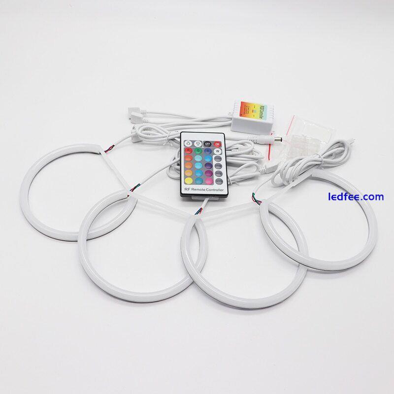 4x Multi-color RGB LED Angel Eyes Halo Rings Remote Control for BMW 3 Series E46 2 