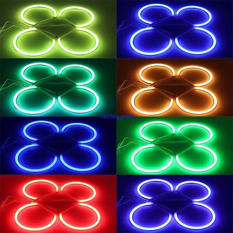 4x Multi-color RGB LED Angel Eyes Halo Rings Remote Control for BMW 3 Series E46 3 