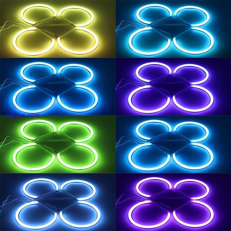 4x Multi-color RGB LED Angel Eyes Halo Rings Remote Control for BMW 3 Series E46 1 