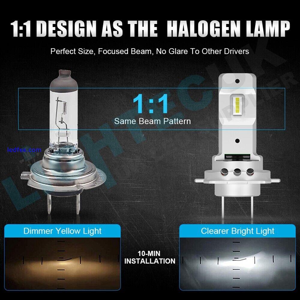 2x H7 LED Headlight Bulb Kits 6500K Super White Lights High or Low Beam Canbus 3 