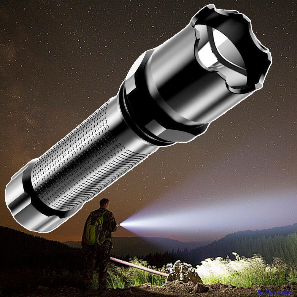 Super Bright LED Flashlight Rechargeable 1200000Lm Powerful Zoom Tactical Torch 2 