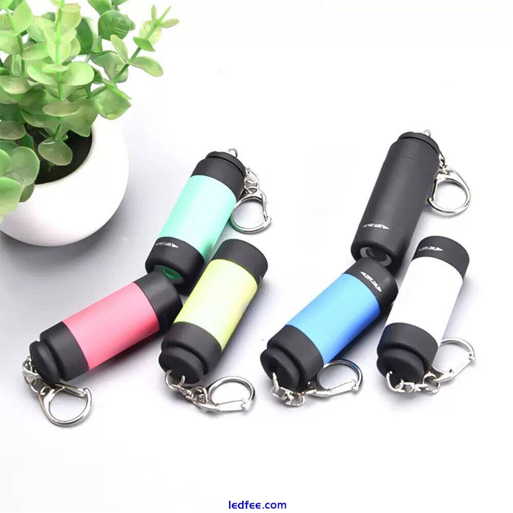 Mini Waterproof Rechargeable LED Light USB Flashlight Lamp Torch Pocket Keychain 5 