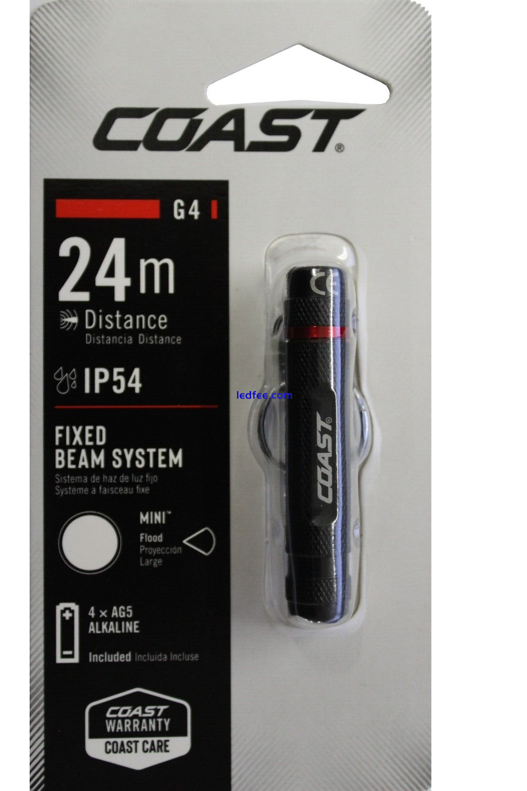 Coast Torch 19 Lumens 24m Range 45min Battery Life Fixed Beam System Keyring G4 3 