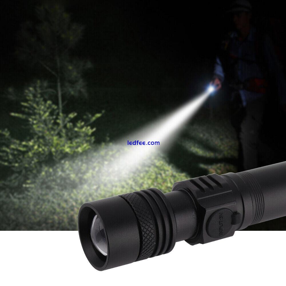 Rechargeable 200000LM Powerful LED Tactical Flashlight Super Bright Zoom Torch 0 