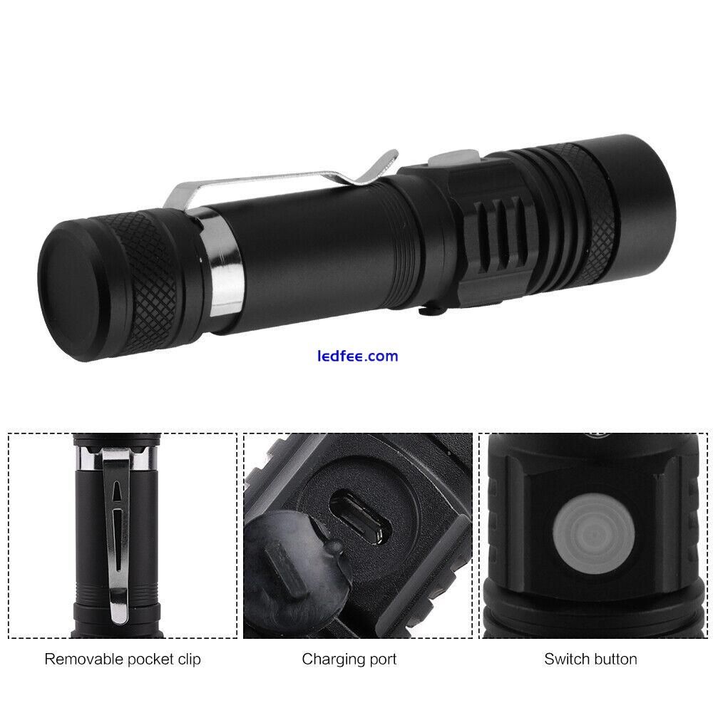 Rechargeable 200000LM Powerful LED Tactical Flashlight Super Bright Zoom Torch 2 