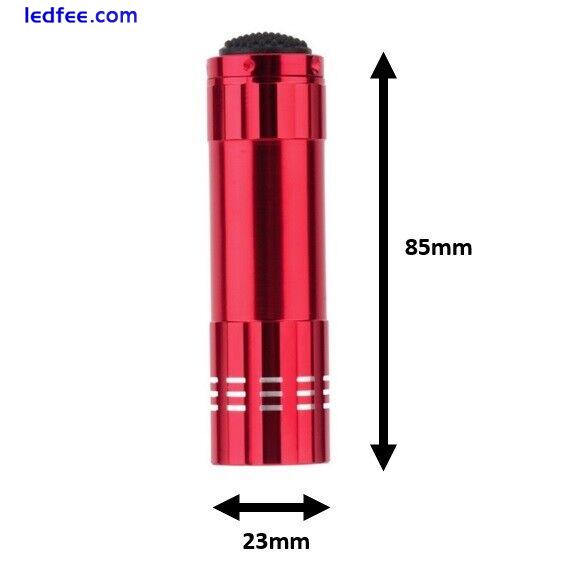 9 LED UV Blacklight Torch - Aluminium Cased Mini Flashlight - Purple LEDs 1 