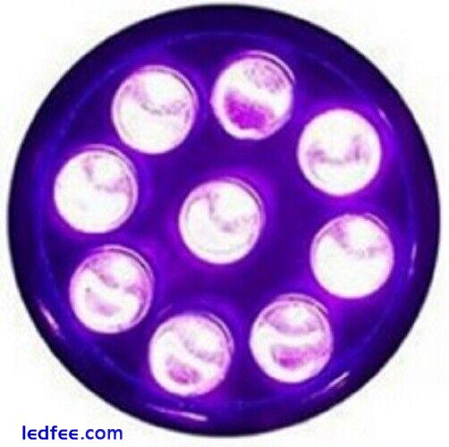 9 LED UV Blacklight Torch - Aluminium Cased Mini Flashlight - Purple LEDs 2 