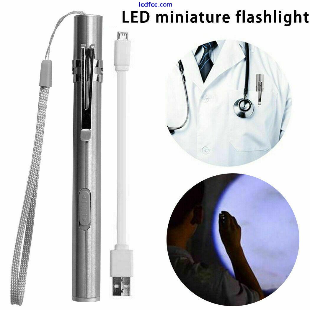 10000LM Mini Super Bright USB Rechargeable Tactical Flashlight Torch LED Pen UK 1 