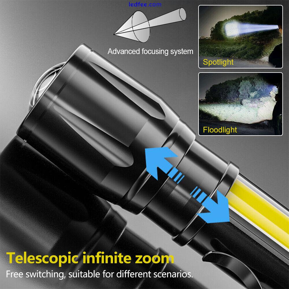 High Power USB Rechargeable 1200000LM LED Flashlight Super Bright Torch Light 5 