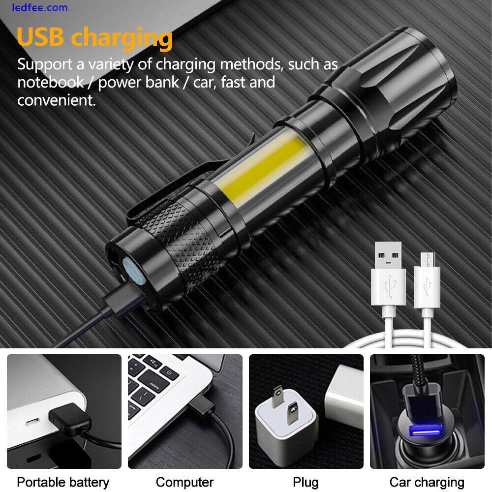 High Power USB Rechargeable 1200000LM LED Flashlight Super Bright Torch Light 2 